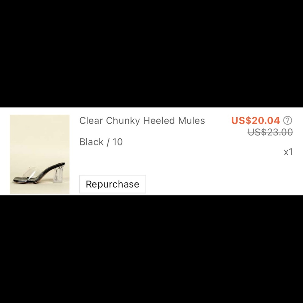 Black Clear Heel